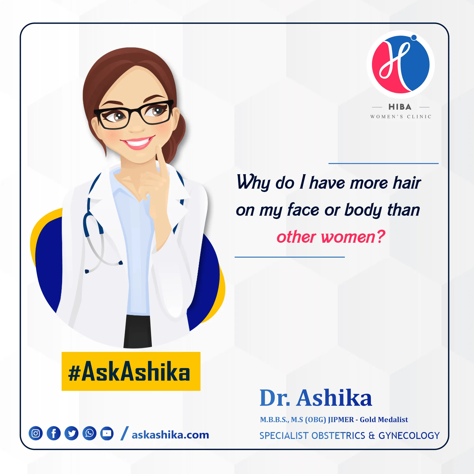 Excess facial and body hair (hirsutism) in women