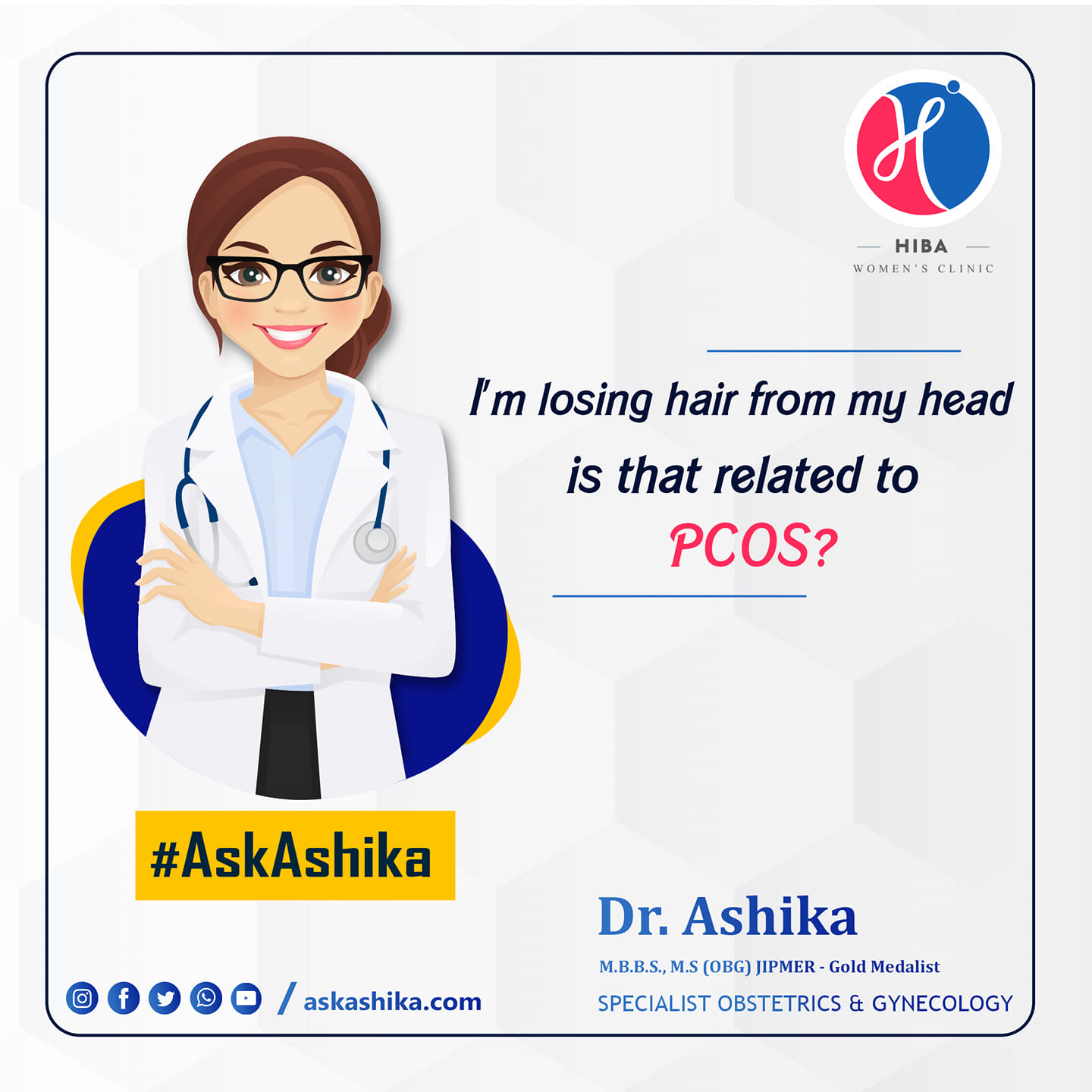 Hair loss linked to PCOD/PCOS
